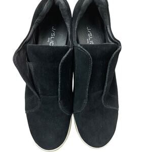 JSlides Black Slide On Suede Hidden Wedge Booties Size‎ 8M